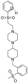 1-(1-[2-(METHYLSULFONYL)BENZYL]PIPERIDIN-4-YL)-4-[2-(PHENYLSULFONYL)ETHYL]PIPERAZINE HYDROCHLORIDE Struktur