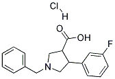 1-BENZYL-4-(3-FLUORO-PHENYL)-PYRROLIDINE-3-CARBOXYLIC ACID HYDROCHLORIDE Struktur