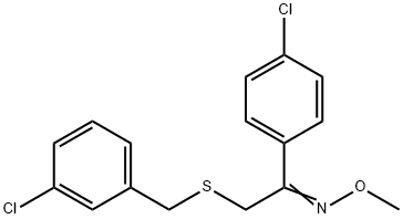 2-[(3-CHLOROBENZYL)SULFANYL]-1-(4-CHLOROPHENYL)-1-ETHANONE O-METHYLOXIME Struktur