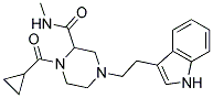 1-(CYCLOPROPYLCARBONYL)-4-[2-(1H-INDOL-3-YL)ETHYL]-N-METHYLPIPERAZINE-2-CARBOXAMIDE Struktur