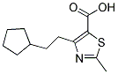 2-METHYL-4-CYCLOPENTYLETHYL THIAZOLE-5-CARBOXYLIC ACID Struktur