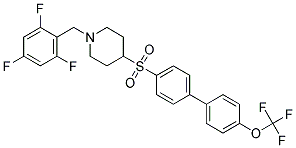 1-(2,4,6-TRIFLUOROBENZYL)-4-([4'-(TRIFLUOROMETHOXY)BIPHENYL-4-YL]SULFONYL)PIPERIDINE Struktur