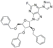 2-FLUORO-6-(1,2,4-TRIAZOL-1-YL)-9-(2,3,5-TRI-O-BENZYL-ALPHA-D-ARABINOFURANOSYL)-9H-PURINE Struktur