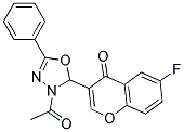 3-(3-ACETYL-5-PHENYL-2,3-DIHYDRO-[1,3,4]OXADIAZOL-2-YL)-6-FLUORO-CHROMEN-4-ONE Struktur