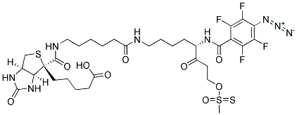 2-[N2-(4-AZIDO-2,3,5,6-TETRAFLUOROBENZOYL)-N6-(6 -BIOTINAMIDOCAPROYL)-L-LYSINYL]ETHYL METHANETHIOSULFONATE Struktur