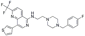 N-(2-[4-(4-FLUOROBENZYL)PIPERAZIN-1-YL]ETHYL)-8-(3-THIENYL)-2-(TRIFLUOROMETHYL)-1,6-NAPHTHYRIDIN-5-AMINE Struktur