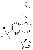 5-PIPERAZIN-1-YL-8-(3-THIENYL)-2-(TRIFLUOROMETHYL)-1,6-NAPHTHYRIDINE Struktur