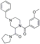 4-BENZYL-1-(3-METHOXYBENZOYL)-2-(PYRROLIDIN-1-YLCARBONYL)PIPERAZINE Struktur