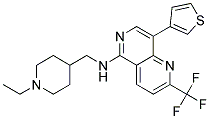 N-[(1-ETHYLPIPERIDIN-4-YL)METHYL]-8-(3-THIENYL)-2-(TRIFLUOROMETHYL)-1,6-NAPHTHYRIDIN-5-AMINE Struktur