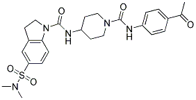 N-(1-([(4-ACETYLPHENYL)AMINO]CARBONYL)PIPERIDIN-4-YL)-5-[(DIMETHYLAMINO)SULFONYL]INDOLINE-1-CARBOXAMIDE Struktur