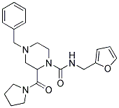 4-BENZYL-N-(2-FURYLMETHYL)-2-(PYRROLIDIN-1-YLCARBONYL)PIPERAZINE-1-CARBOXAMIDE Struktur