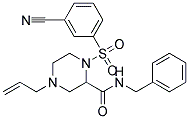 4-ALLYL-N-BENZYL-1-[(3-CYANOPHENYL)SULFONYL]PIPERAZINE-2-CARBOXAMIDE Struktur