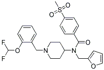 N-(1-[2-(DIFLUOROMETHOXY)BENZYL]PIPERIDIN-4-YL)-N-(2-FURYLMETHYL)-4-(METHYLSULFONYL)BENZAMIDE Struktur