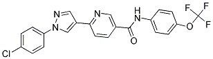 6-[1-(4-CHLOROPHENYL)-1H-PYRAZOL-4-YL]-N-[4-(TRIFLUOROMETHOXY)PHENYL]NICOTINAMIDE Struktur