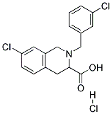 7-CHLORO-2-(3-CHLORO-BENZYL)-1,2,3,4-TETRAHYDRO-ISOQUINOLINE-3-CARBOXYLIC ACID HYDROCHLORIDE Struktur