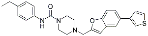 N-(4-ETHYLPHENYL)-4-([5-(3-THIENYL)-1-BENZOFURAN-2-YL]METHYL)PIPERAZINE-1-CARBOXAMIDE Struktur