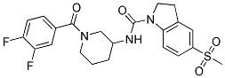 N-[1-(3,4-DIFLUOROBENZOYL)PIPERIDIN-3-YL]-5-(METHYLSULFONYL)INDOLINE-1-CARBOXAMIDE Struktur