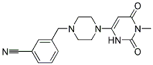 3-([4-(1-METHYL-2,6-DIOXO-1,2,3,6-TETRAHYDROPYRIMIDIN-4-YL)PIPERAZIN-1-YL]METHYL)BENZONITRILE Struktur