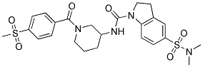 5-[(DIMETHYLAMINO)SULFONYL]-N-(1-[4-(METHYLSULFONYL)BENZOYL]PIPERIDIN-3-YL)INDOLINE-1-CARBOXAMIDE Struktur