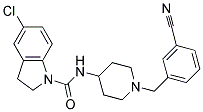 5-CHLORO-N-[1-(3-CYANOBENZYL)PIPERIDIN-4-YL]INDOLINE-1-CARBOXAMIDE Struktur