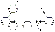 N-(2-CYANOPHENYL)-4-[8-(4-METHYLPHENYL)QUINOLIN-2-YL]PIPERAZINE-1-CARBOXAMIDE Struktur