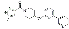 3-[3-((1-[(1,5-DIMETHYL-1H-PYRAZOL-3-YL)CARBONYL]PIPERIDIN-4-YL)OXY)PHENYL]PYRIDINE Struktur