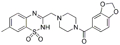 3-([4-(1,3-BENZODIOXOL-5-YLCARBONYL)PIPERAZIN-1-YL]METHYL)-7-METHYL-2H-1,2,4-BENZOTHIADIAZINE 1,1-DIOXIDE Struktur