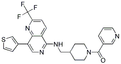 N-([1-(PYRIDIN-3-YLCARBONYL)PIPERIDIN-4-YL]METHYL)-8-(3-THIENYL)-2-(TRIFLUOROMETHYL)-1,6-NAPHTHYRIDIN-5-AMINE Struktur