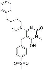 4-(4-BENZYL-PIPERIDIN-1-YL)-6-HYDROXY-5-(4-METHANESULFONYL-BENZYL)-1-METHYL-1H-PYRIMIDIN-2-ONE Struktur