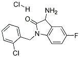 3-AMINO-1-(2-CHLORO-BENZYL)-5-FLUORO-1,3-DIHYDRO-INDOL-2-ONE HYDROCHLORIDE Struktur