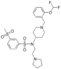 N-(1-[2-(DIFLUOROMETHOXY)BENZYL]PIPERIDIN-4-YL)-3-(METHYLSULFONYL)-N-(2-PYRROLIDIN-1-YLETHYL)BENZENESULFONAMIDE Struktur