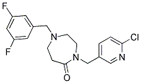 4-[(6-CHLOROPYRIDIN-3-YL)METHYL]-1-(3,5-DIFLUOROBENZYL)-1,4-DIAZEPAN-5-ONE Struktur