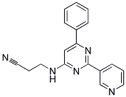 3-[(6-PHENYL-2-PYRIDIN-3-YLPYRIMIDIN-4-YL)AMINO]PROPANENITRILE Struktur