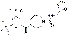 4-[3,5-BIS(METHYLSULFONYL)BENZOYL]-N-(2-FURYLMETHYL)-1,4-DIAZEPANE-1-CARBOXAMIDE Struktur