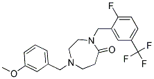 4-[2-FLUORO-5-(TRIFLUOROMETHYL)BENZYL]-1-(3-METHOXYBENZYL)-1,4-DIAZEPAN-5-ONE Struktur