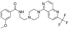 3-METHOXY-N-(2-(4-[2-(TRIFLUOROMETHYL)-1,6-NAPHTHYRIDIN-5-YL]PIPERAZIN-1-YL)ETHYL)BENZAMIDE Struktur