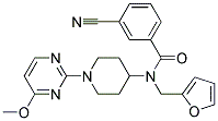 3-CYANO-N-(2-FURYLMETHYL)-N-[1-(4-METHOXYPYRIMIDIN-2-YL)PIPERIDIN-4-YL]BENZAMIDE Struktur