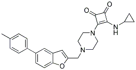 3-(CYCLOPROPYLAMINO)-4-(4-([5-(4-METHYLPHENYL)-1-BENZOFURAN-2-YL]METHYL)PIPERAZIN-1-YL)CYCLOBUT-3-ENE-1,2-DIONE Struktur