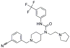 N-[1-(3-CYANOBENZYL)PIPERIDIN-4-YL]-N-(2-PYRROLIDIN-1-YLETHYL)-N'-[3-(TRIFLUOROMETHYL)PHENYL]UREA Struktur