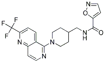 N-((1-[2-(TRIFLUOROMETHYL)-1,6-NAPHTHYRIDIN-5-YL]PIPERIDIN-4-YL)METHYL)ISOXAZOLE-5-CARBOXAMIDE Struktur