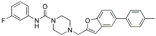 N-(3-FLUOROPHENYL)-4-([5-(4-METHYLPHENYL)-1-BENZOFURAN-2-YL]METHYL)PIPERAZINE-1-CARBOXAMIDE Struktur