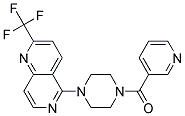 5-[4-(PYRIDIN-3-YLCARBONYL)PIPERAZIN-1-YL]-2-(TRIFLUOROMETHYL)-1,6-NAPHTHYRIDINE Struktur