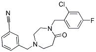 3-([4-(2-CHLORO-4-FLUOROBENZYL)-5-OXO-1,4-DIAZEPAN-1-YL]METHYL)BENZONITRILE Struktur