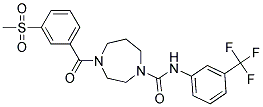 4-[3-(METHYLSULFONYL)BENZOYL]-N-[3-(TRIFLUOROMETHYL)PHENYL]-1,4-DIAZEPANE-1-CARBOXAMIDE Struktur