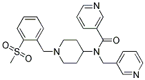 N-(1-[2-(METHYLSULFONYL)BENZYL]PIPERIDIN-4-YL)-N-(PYRIDIN-3-YLMETHYL)NICOTINAMIDE Struktur