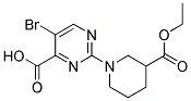 5-BROMO-2-(3-(ETHOXYCARBONYL)PIPERIDIN-1-YL)PYRIMIDINE-4-CARBOXYLIC ACID Struktur