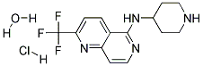 N-PIPERIDIN-4-YL-2-(TRIFLUOROMETHYL)-1,6-NAPHTHYRIDIN-5-AMINE HYDROCHLORIDE MONOHYDRATE Struktur