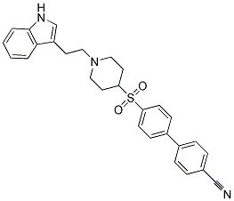 4'-((1-[2-(1H-INDOL-3-YL)ETHYL]PIPERIDIN-4-YL)SULFONYL)BIPHENYL-4-CARBONITRILE Struktur