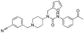 N'-(3-ACETYLPHENYL)-N-[1-(3-CYANOBENZYL)PIPERIDIN-4-YL]-N-(2-FURYLMETHYL)UREA Struktur