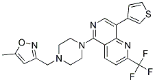 5-(4-[(5-METHYLISOXAZOL-3-YL)METHYL]PIPERAZIN-1-YL)-8-(3-THIENYL)-2-(TRIFLUOROMETHYL)-1,6-NAPHTHYRIDINE Struktur